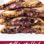 pin image design for nutella stuffed cookie recipe