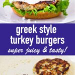 pin image design for greek turkey burger recipe