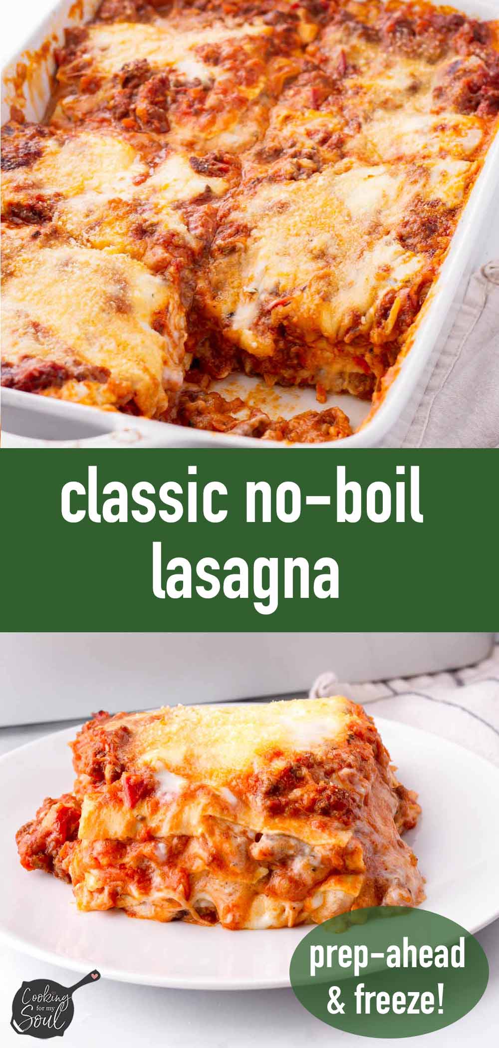 pim image design for classic lasagna recipe