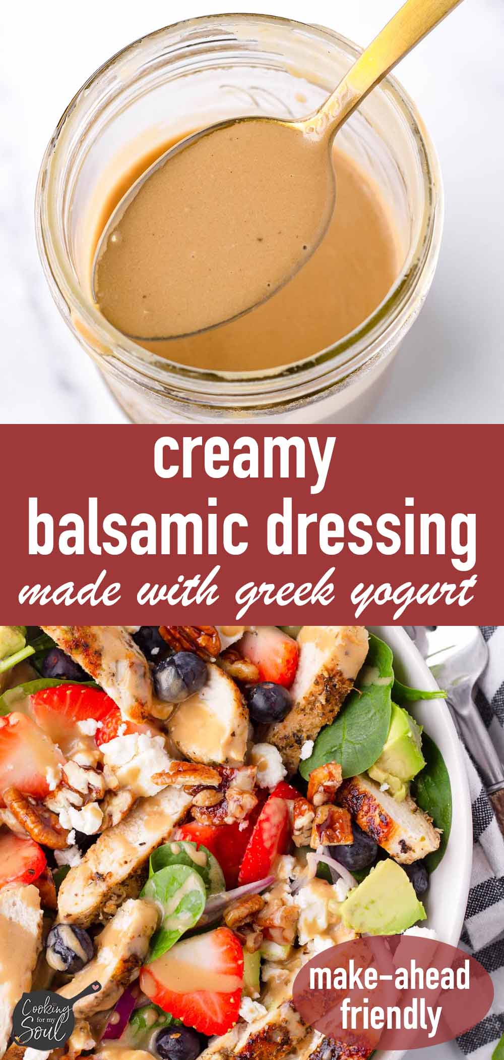 Creamy Balsamic Dressing (with Greek Yogurt) Cooking For My Soul