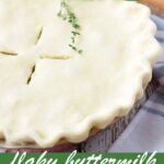 pin image design for buttermilk pie crust recipe