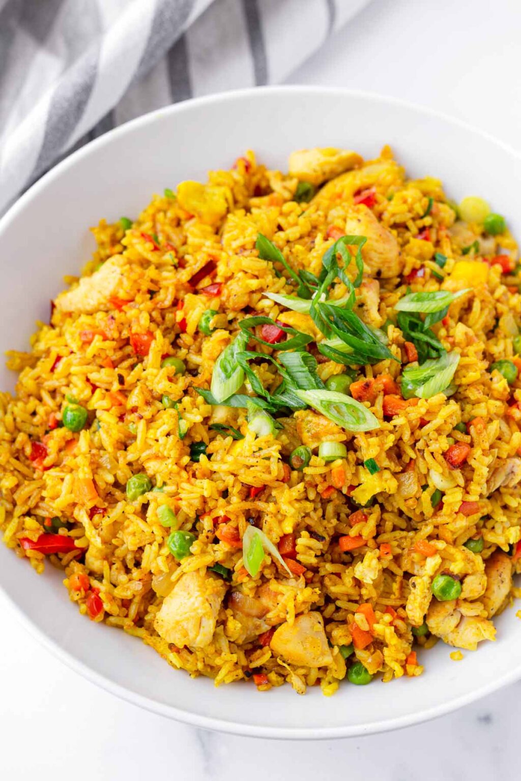 Curry Fried Rice with Chicken - Cooking For My Soul