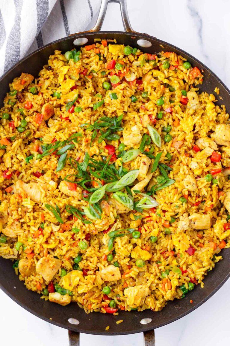 Curry Fried Rice with Chicken - Cooking For My Soul