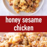 pin image design for honey sesame chicken
