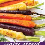 pin image design for roasted rainbow carrot recipe