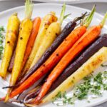 roasted multicolor carrots with maple syrup