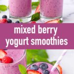 pin image design for mixed berry smoothies