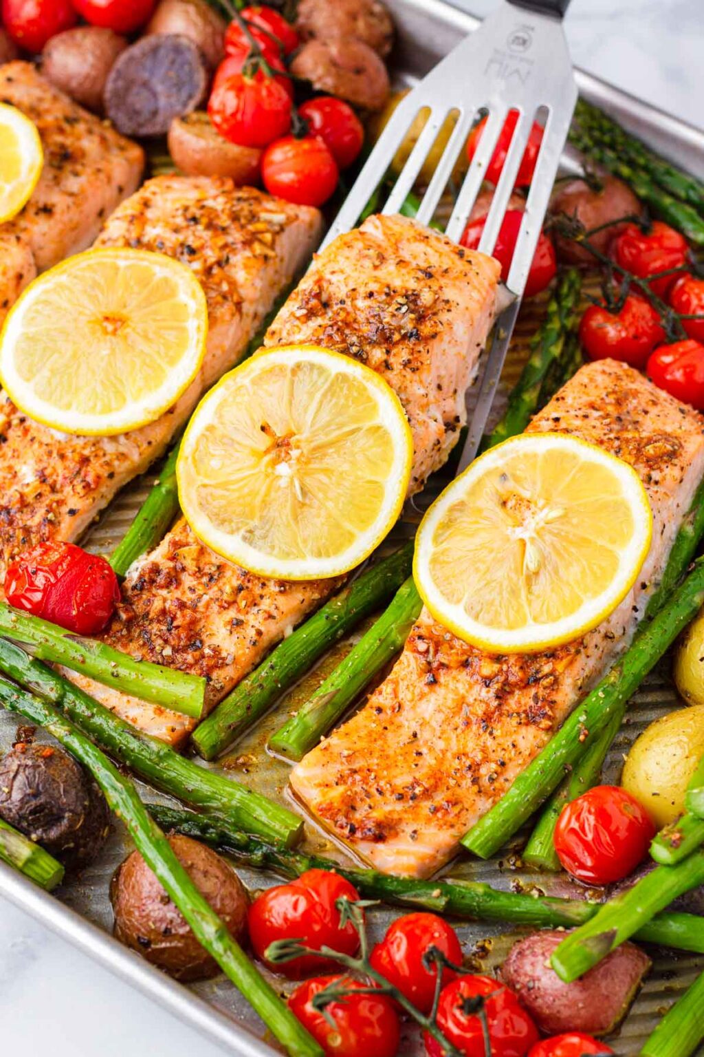 Sheet Pan Salmon and Vegetables - Cooking For My Soul