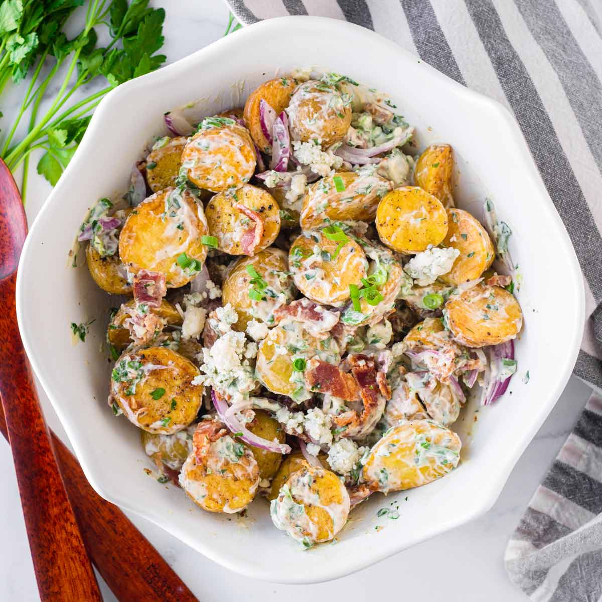 Bacon Blue Cheese Potato Salad Cooking For My Soul