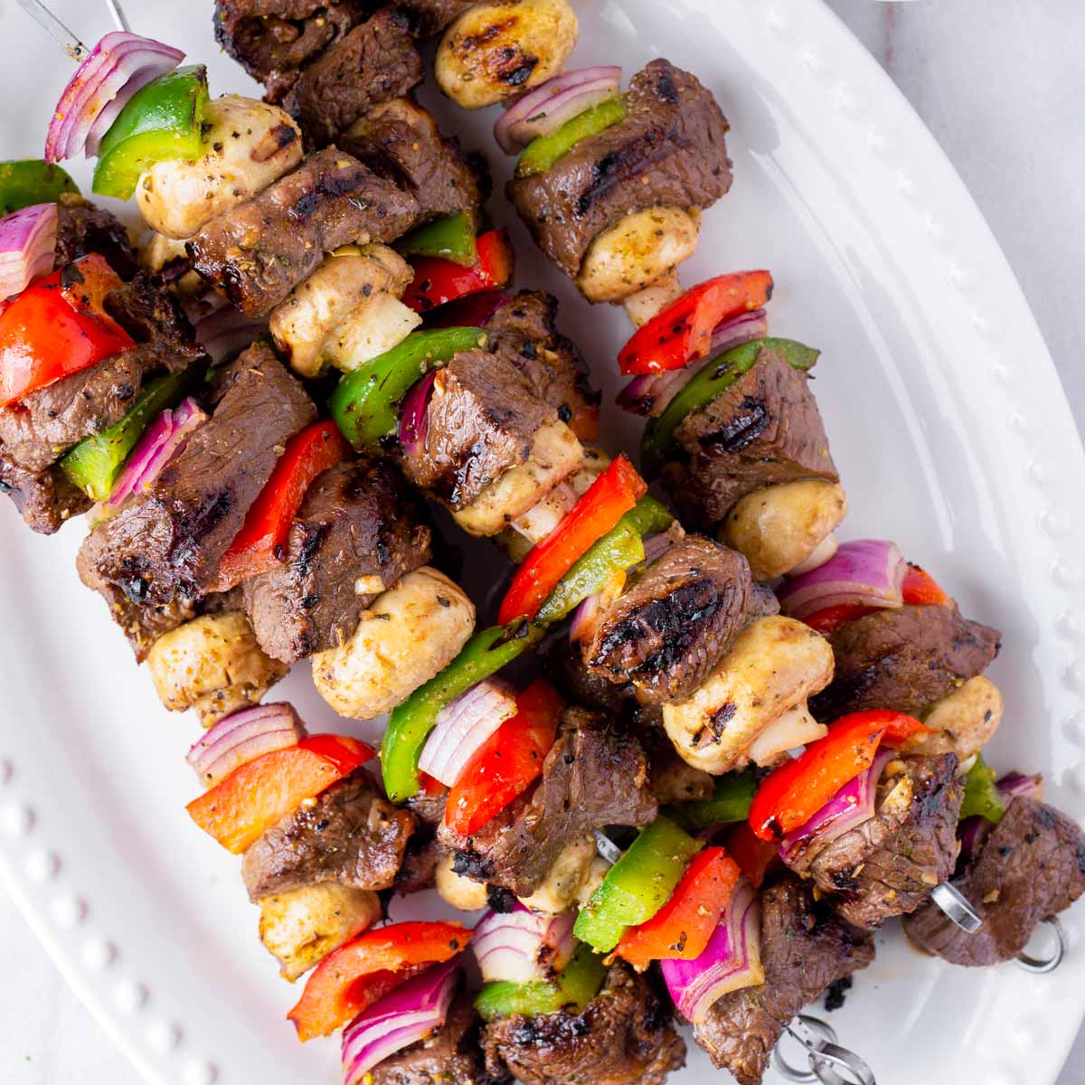 Skewered Beef on Noodle Nests Recipe, skewered 