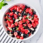 watermelon blueberry feta salad with mint and basil