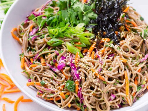 Cold Soba Noodle Salad Buckwheat Noodles