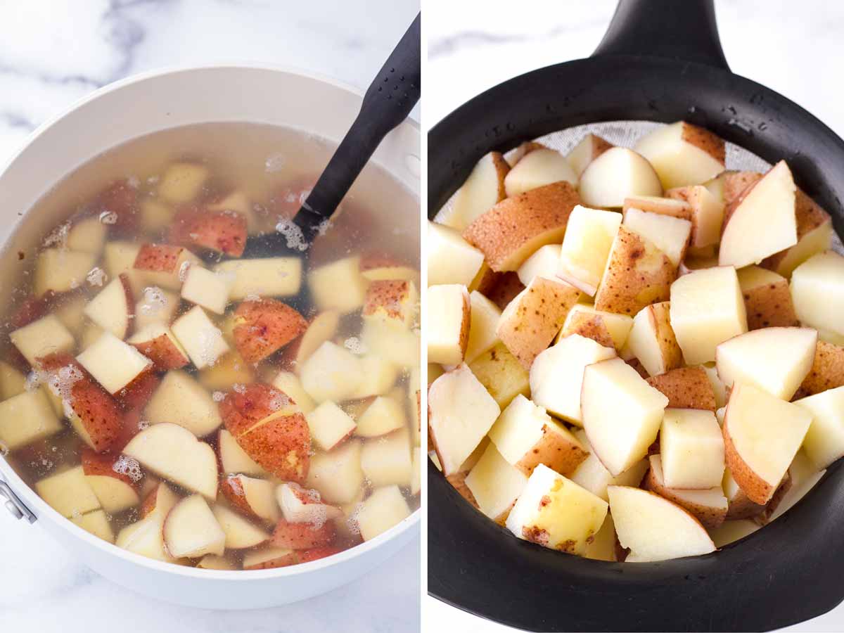 boiled diced red potatoes