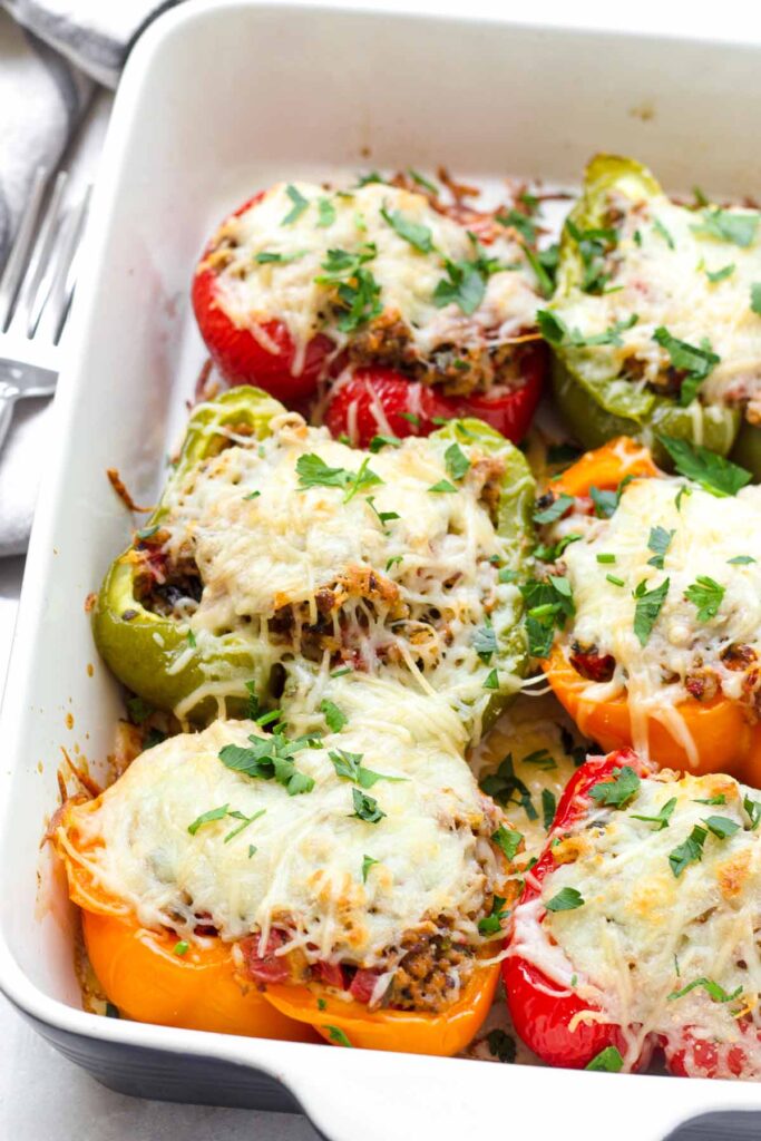 Ground Turkey Stuffed Peppers - Cooking For My Soul