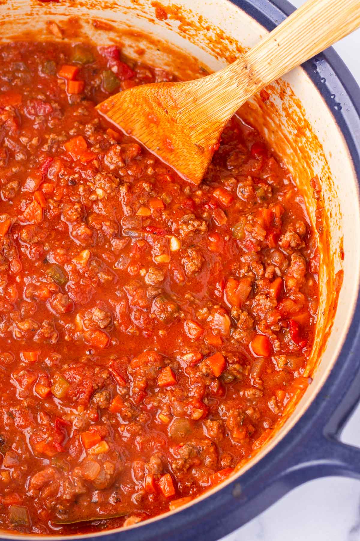 prepared tomato and meat sauce