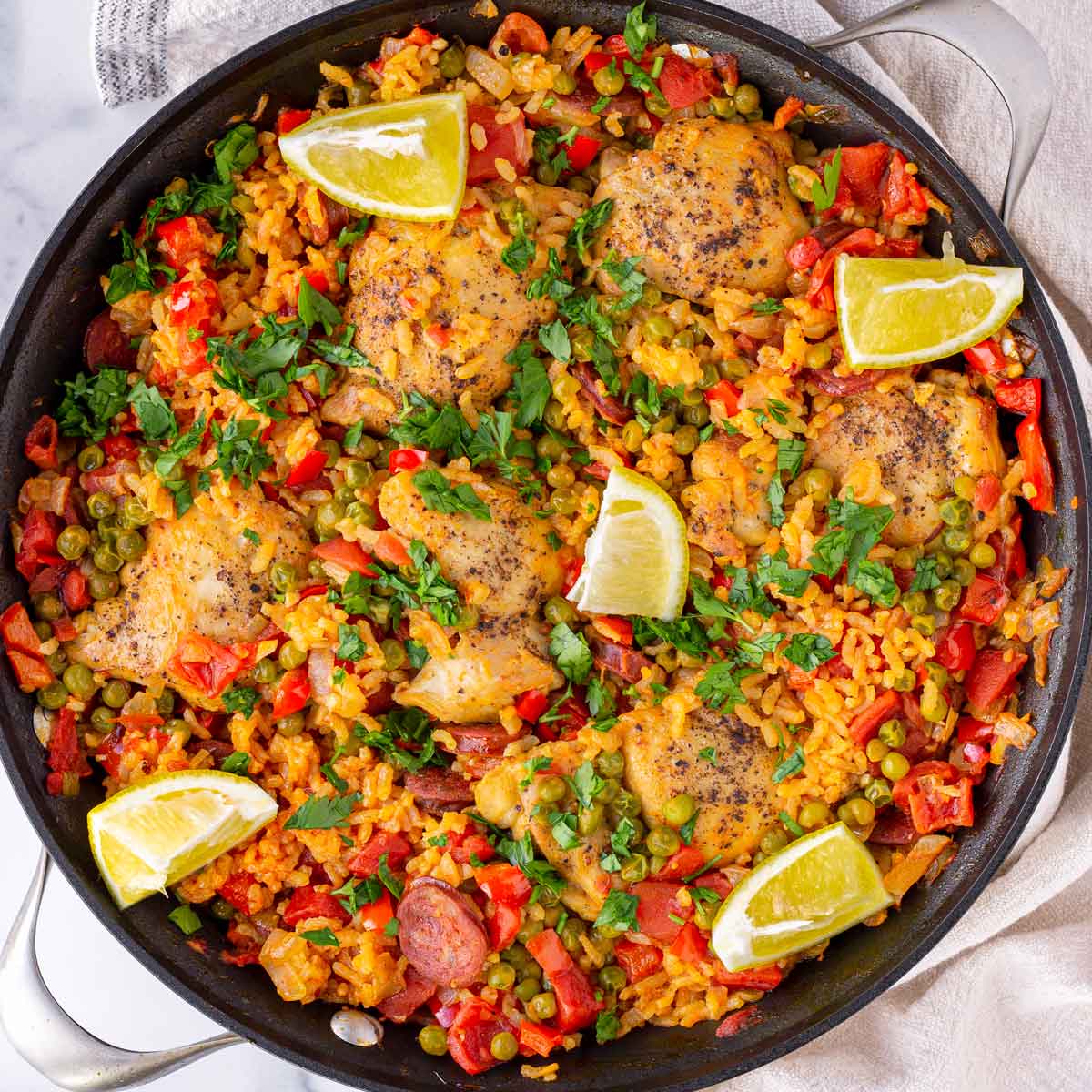 Chicken and Chorizo Paella - Cooking For My Soul
