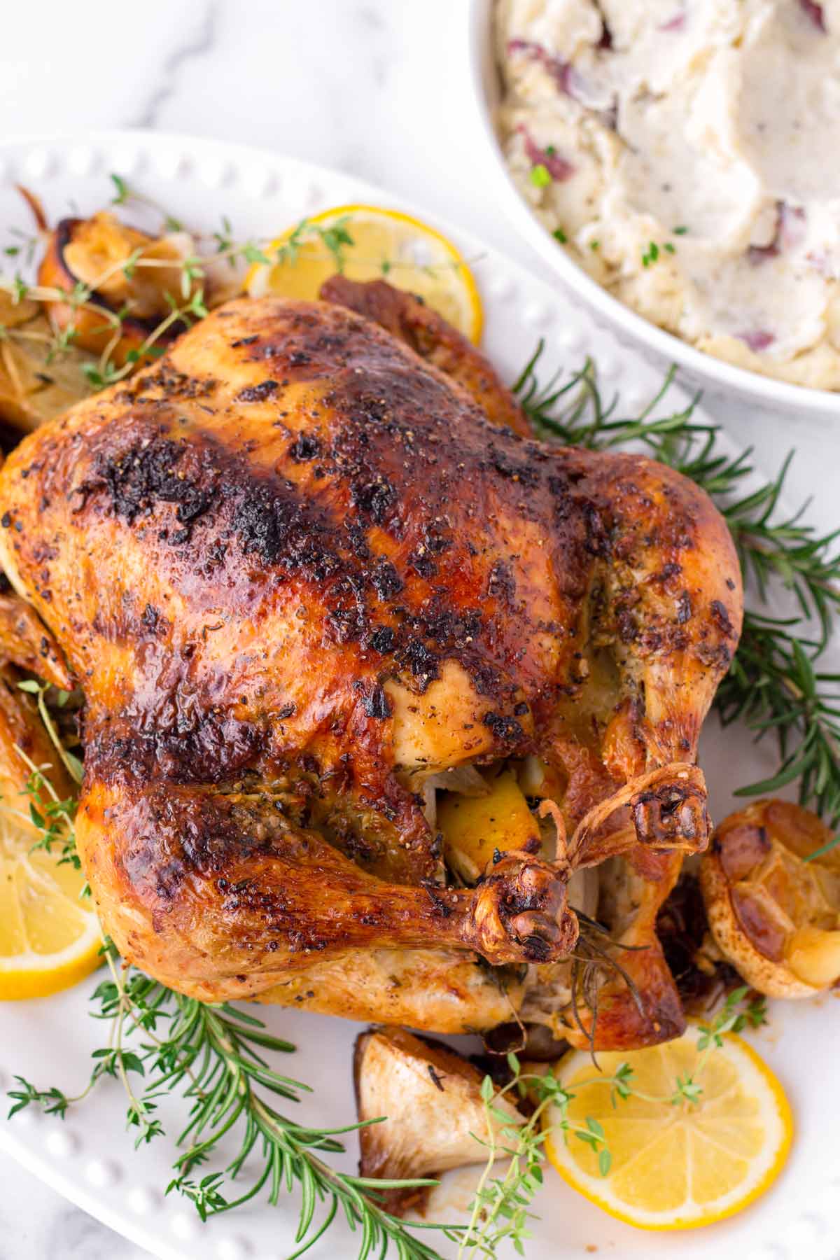 lemon roasted chicken with herbs