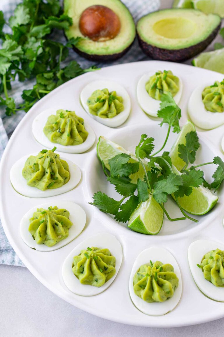 Avocado Deviled Eggs - Cooking For My Soul