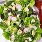 spring green salad with artichokes and radishes