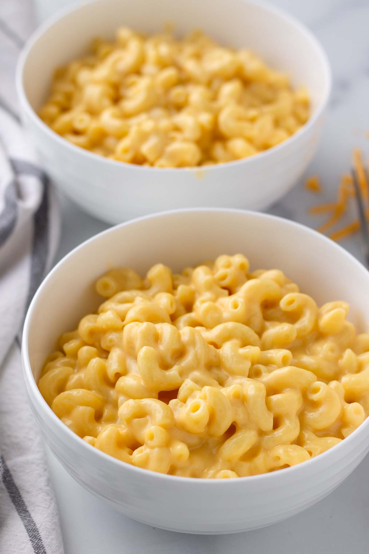 two mac and cheese bowls