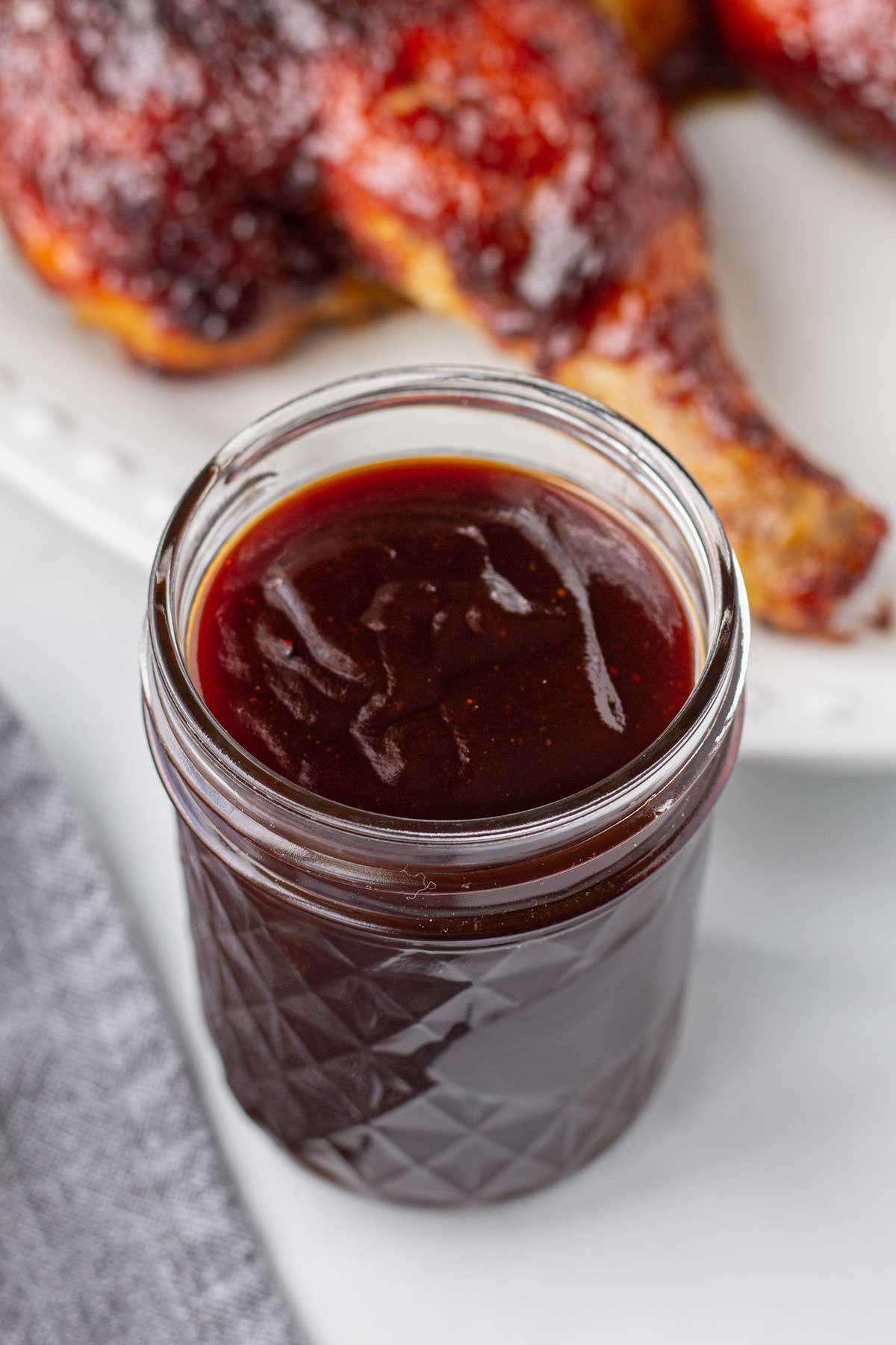 homemade barbecue sauce in a jar
