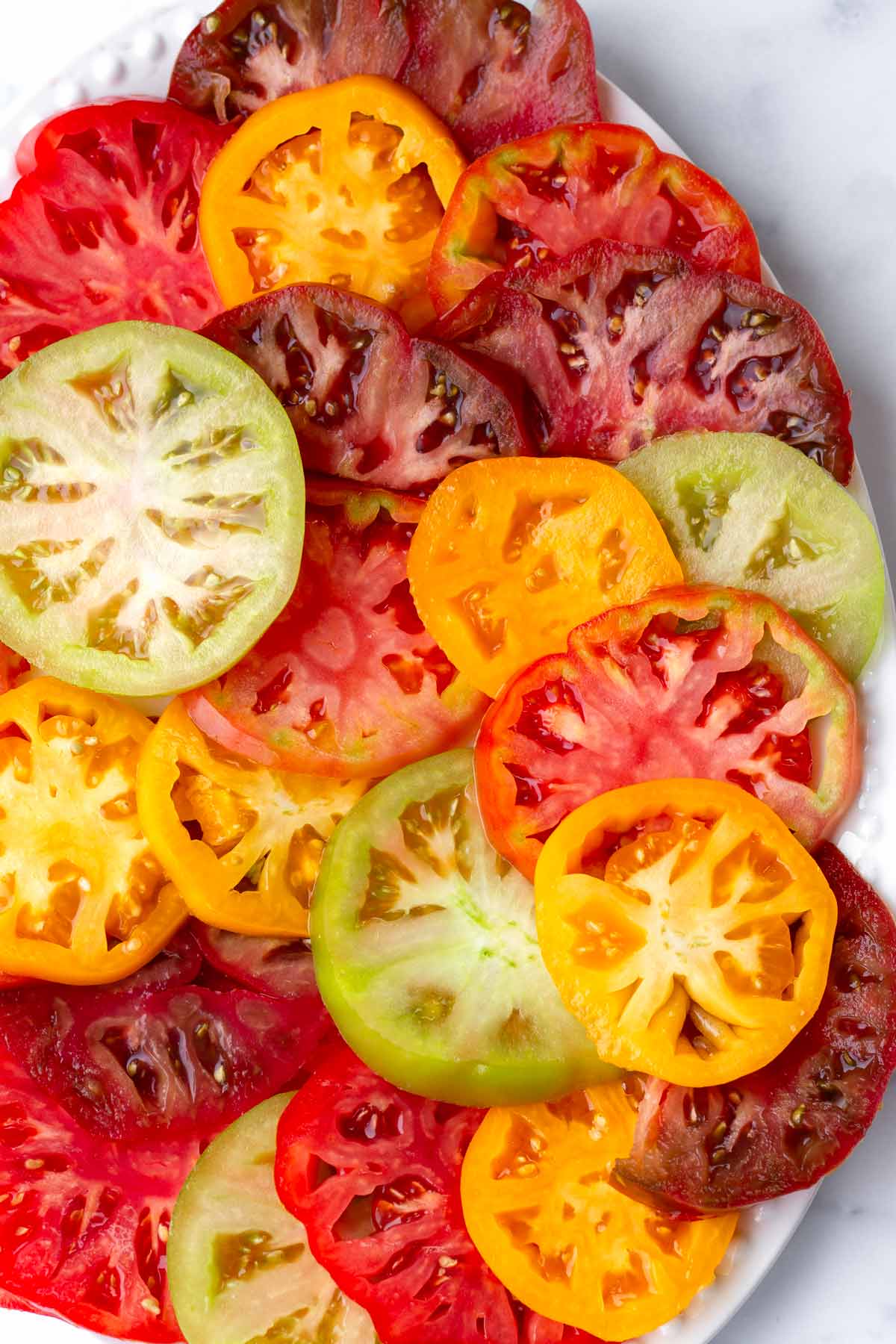 colorful sliced tomatoes