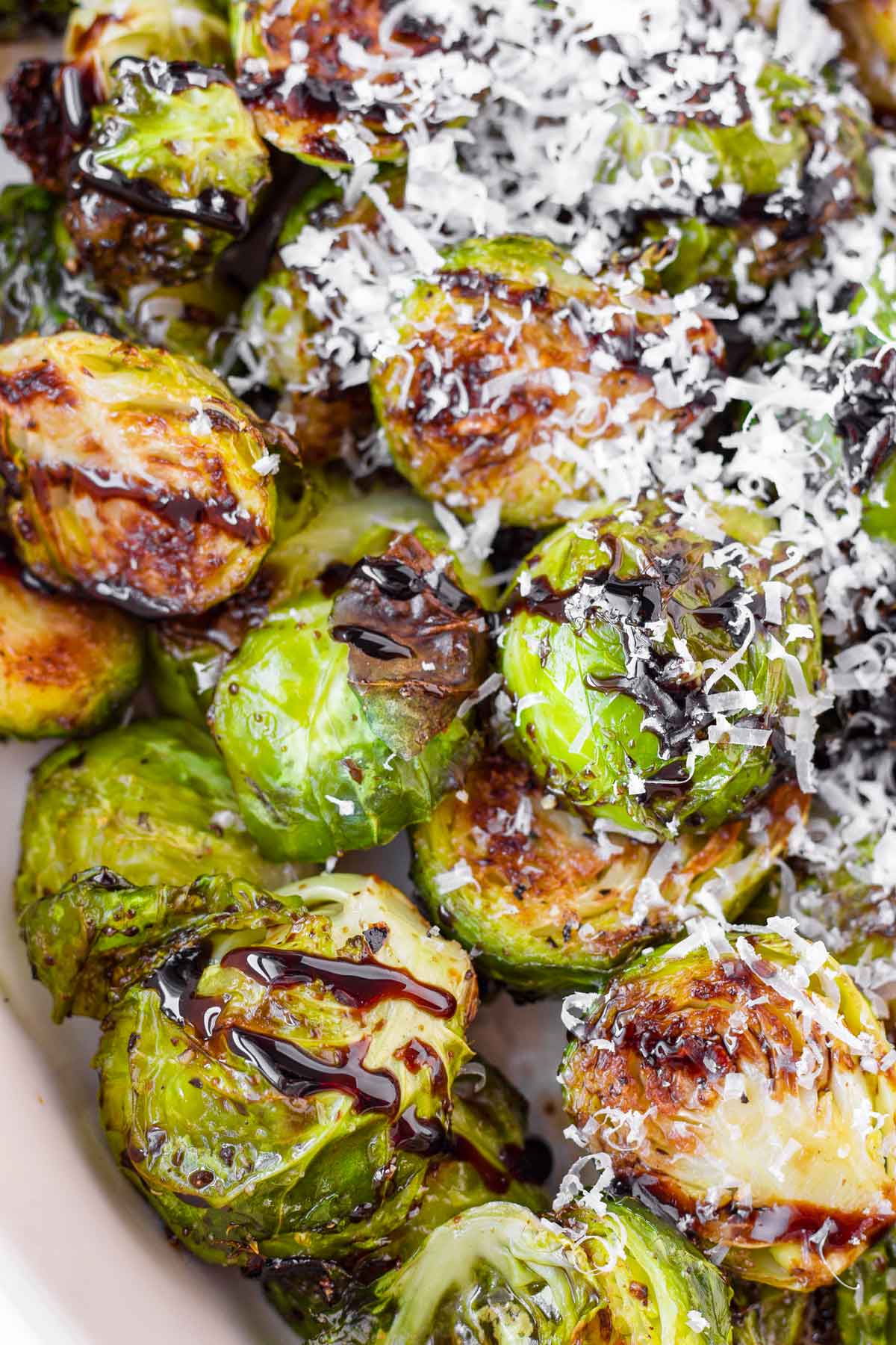 close up of glazed brussel sprouts