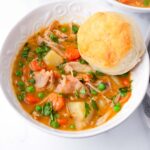 slow cooker chicken stew with biscuit