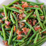 green beans with bacon, shallots, and garlic