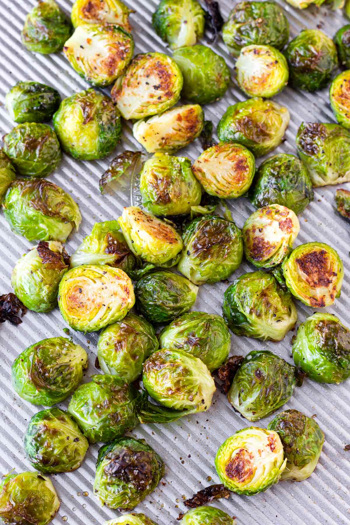 golden brown and crispy brussel sprouts