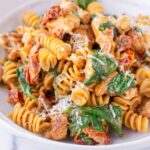 creamy tuscan chicken pasta with spinach