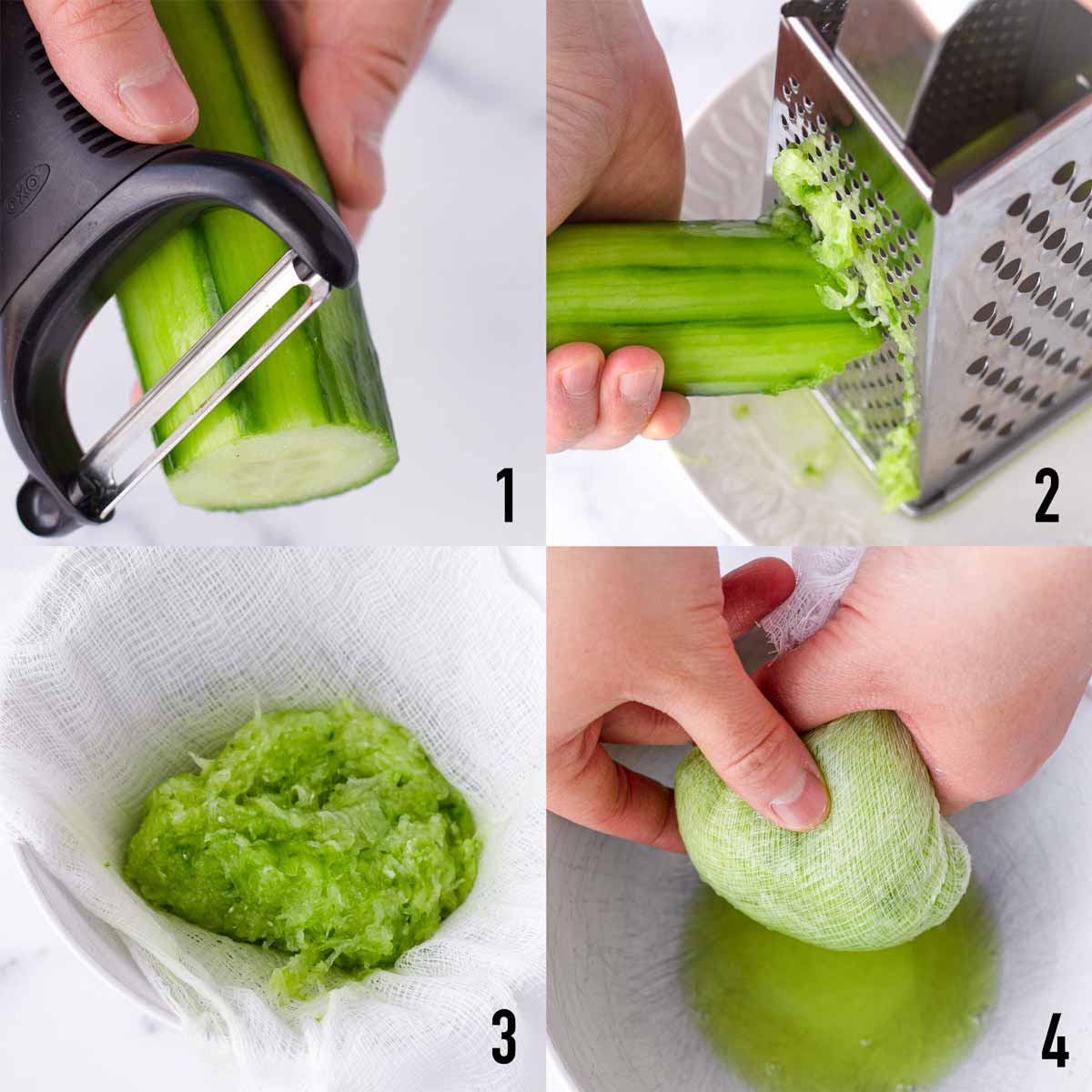 grating cucumber step by step