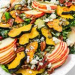 salad with squash, apples, kale, and cheese