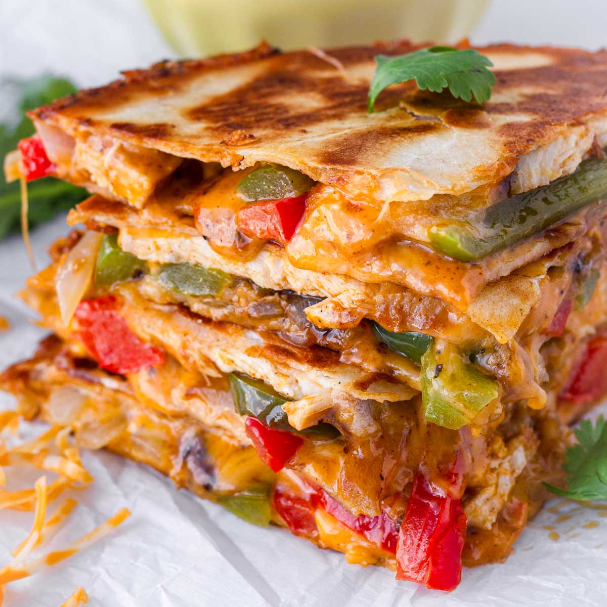 One-Pan Easy Cheesy Chicken Quesadillas Recipe