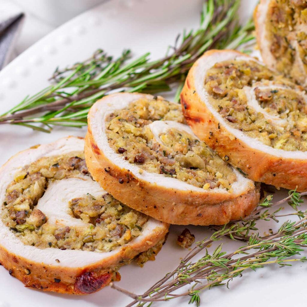 Turkey Roulade with Sausage Stuffing - Cooking For My Soul