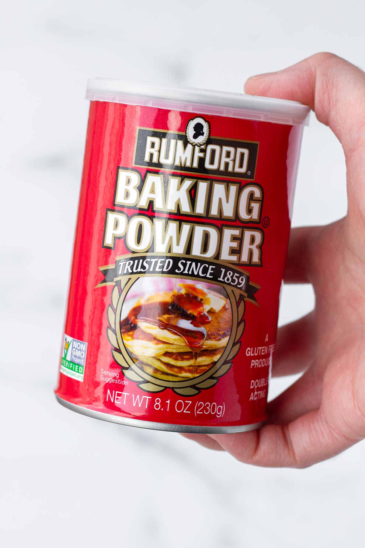 a can of aluminum free baking powder