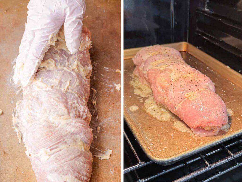 roasting a buttered turkey roulade on sheet pan