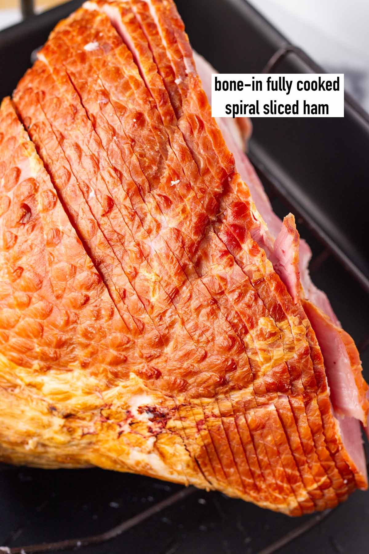 opened up spiral sliced ham