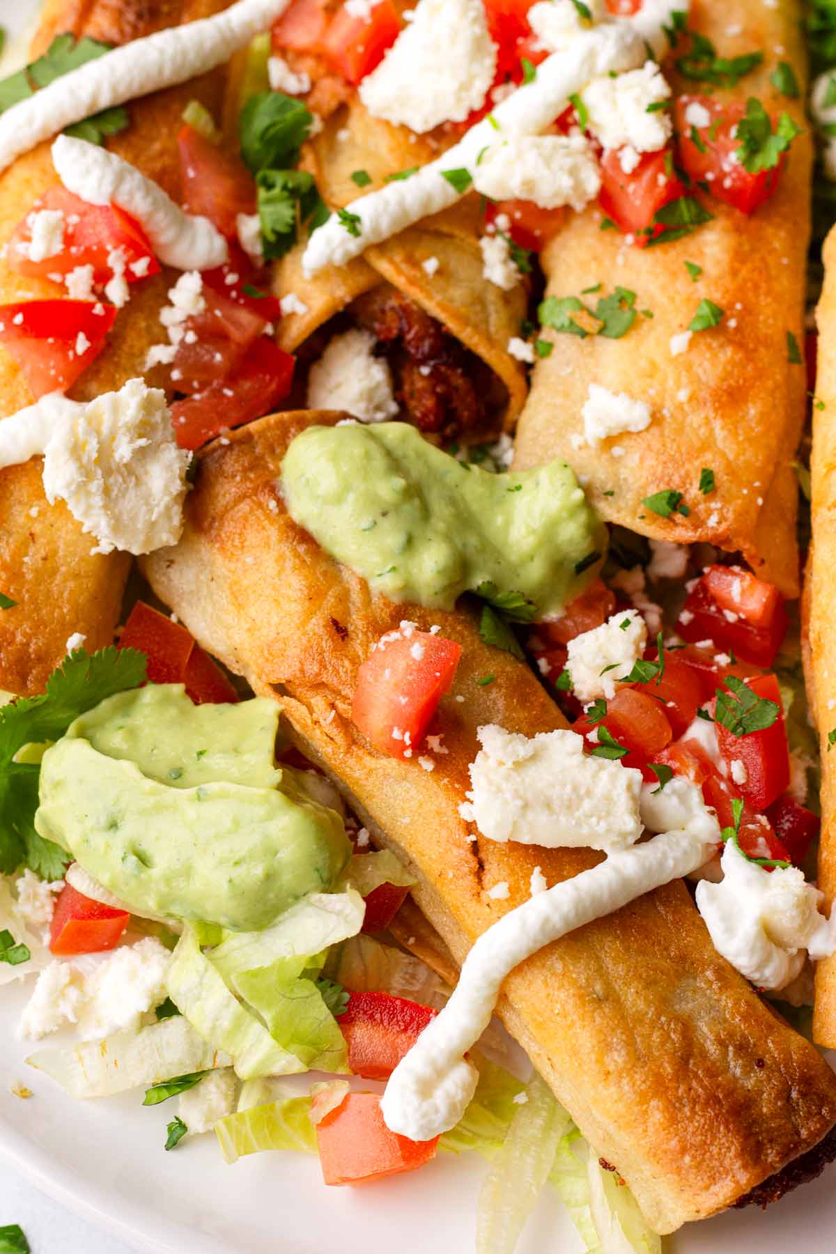 loaded chicken taquitos