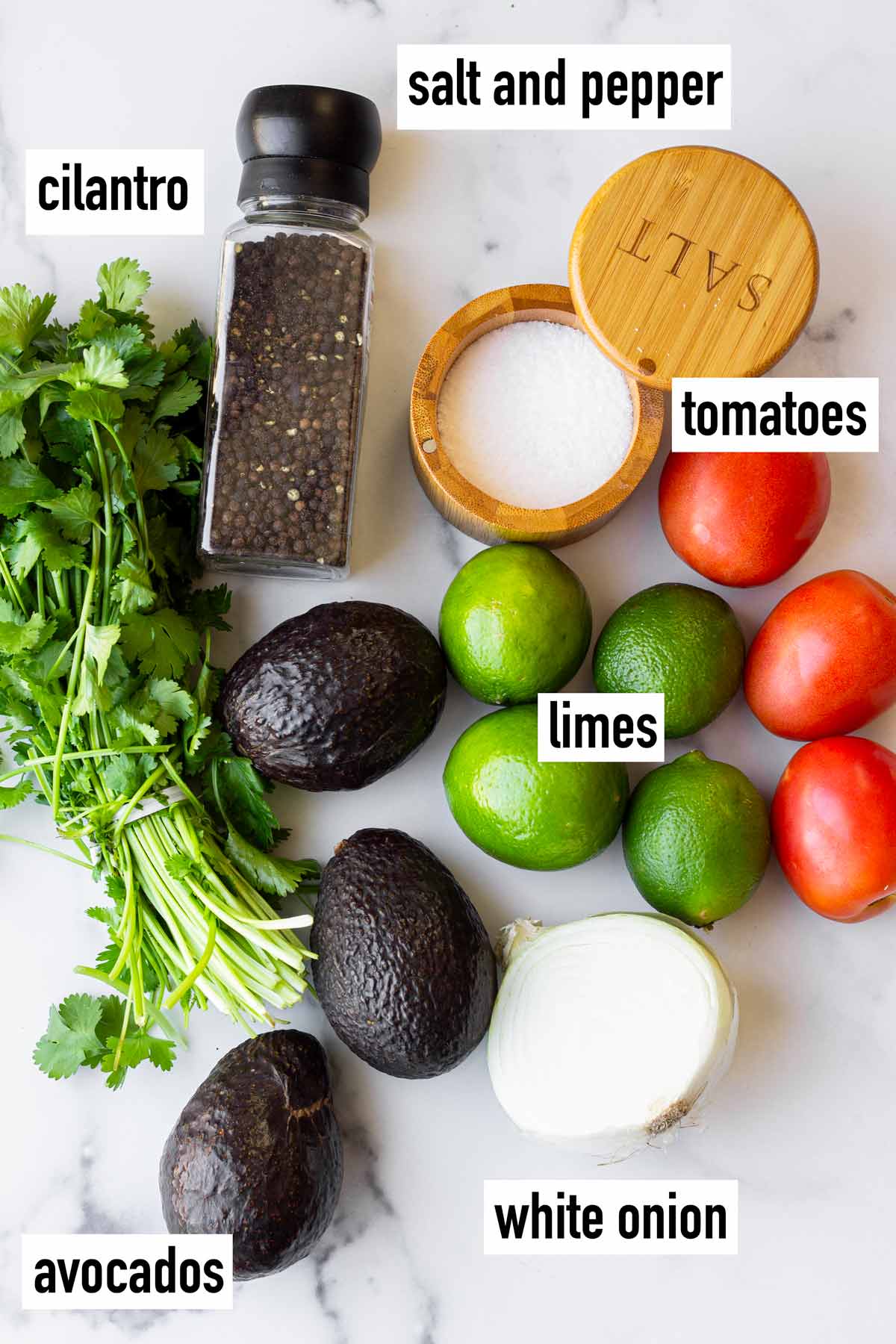 labeled ingredients for toppings