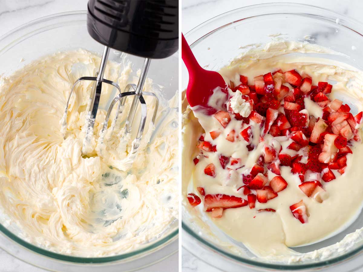 whipping cream cheese and strawberries