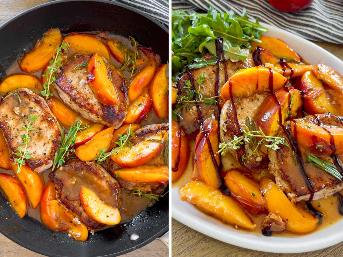 balsamic glazed drizzled over pork chops