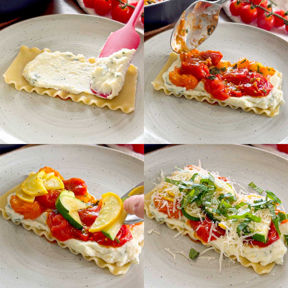 assembling summer lasagna layer by layer