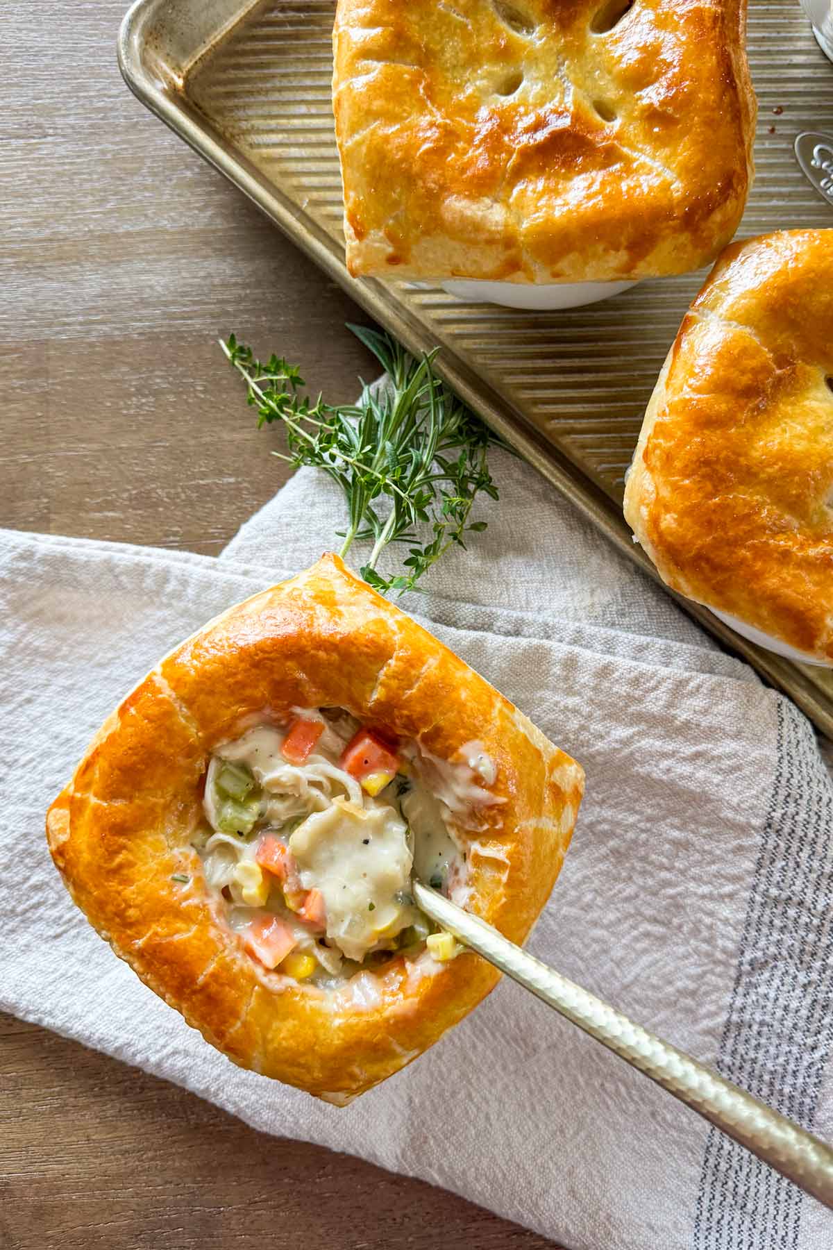 individual summer chicken pot pie