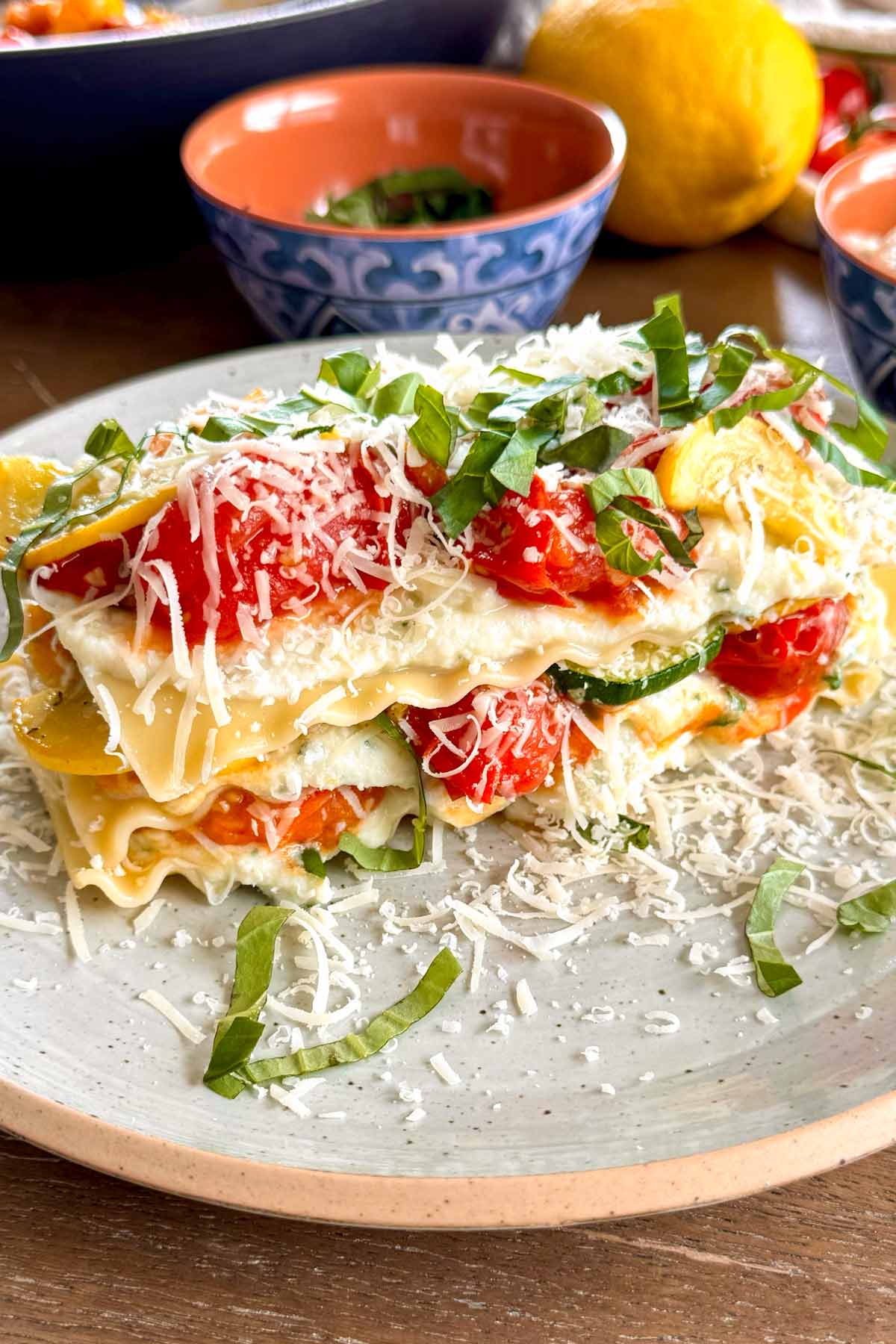 summer lasagna with basil