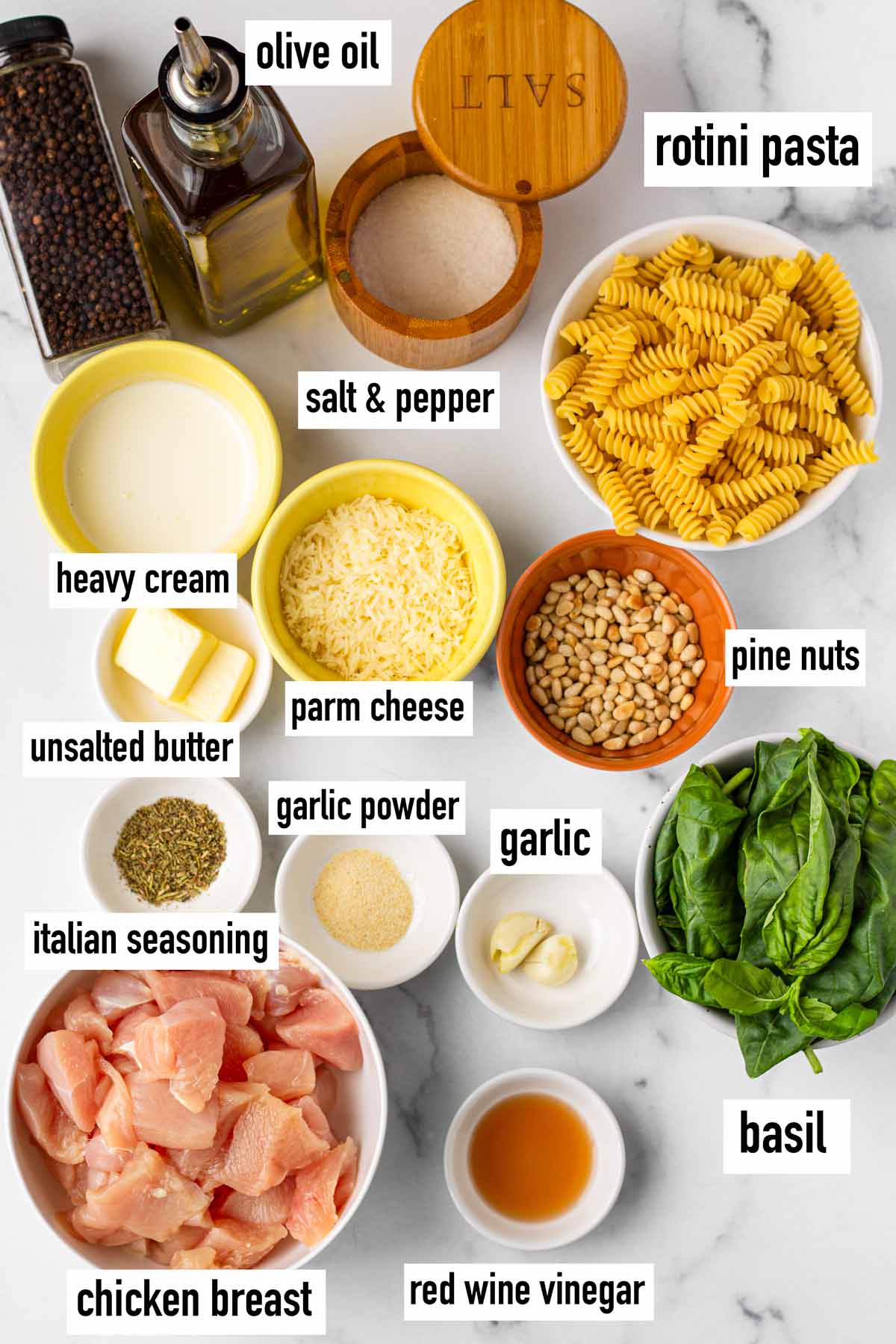 labeled ingredients