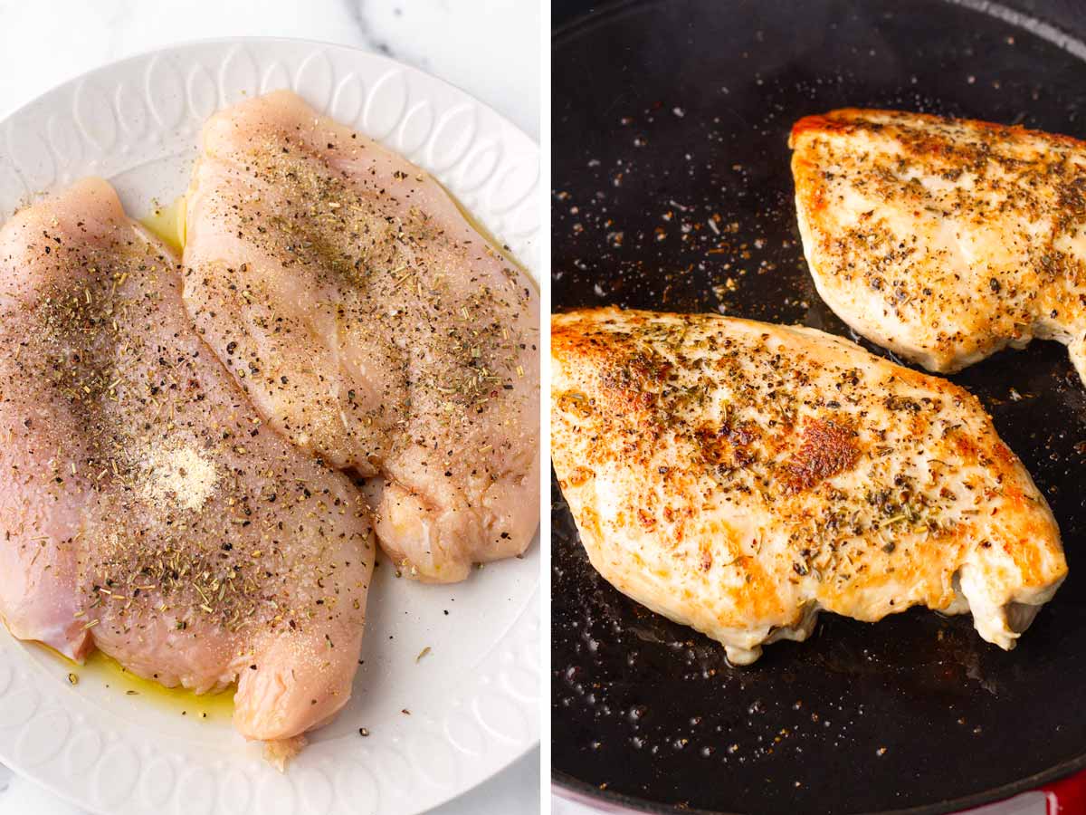 seasoned and seared chicken