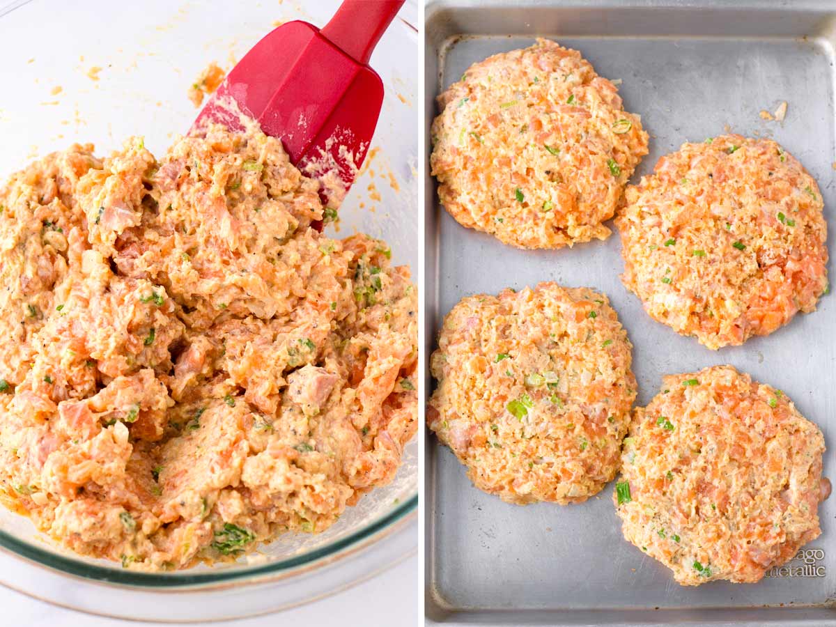 forming salmon patties