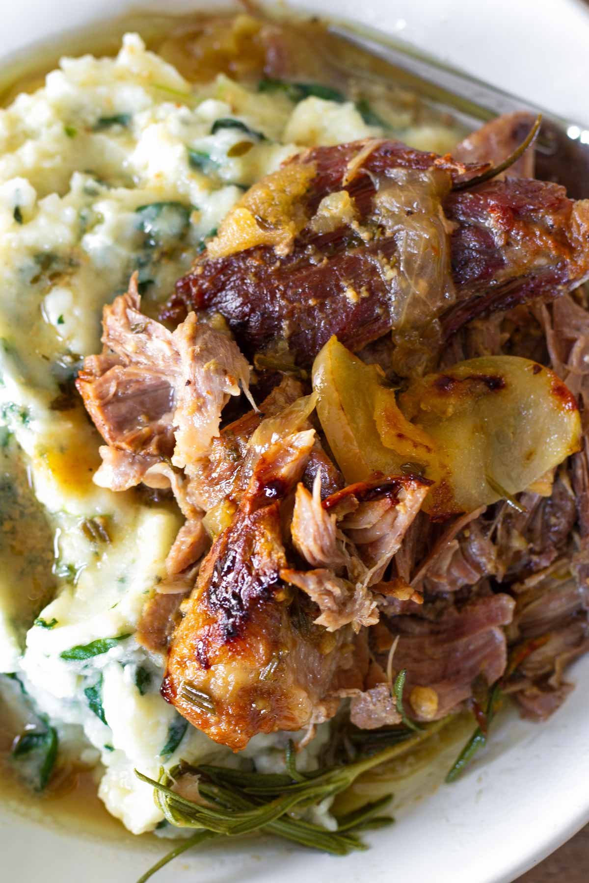 pork roast with mashed potatoes