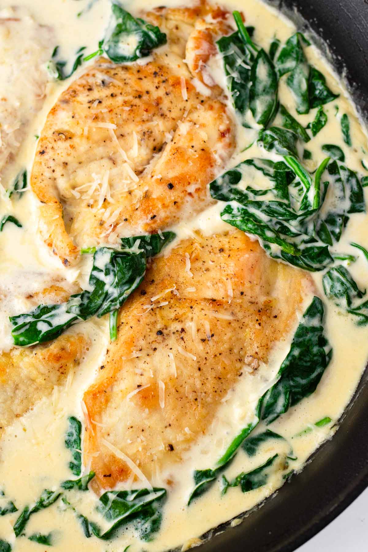 chicken florentine close up